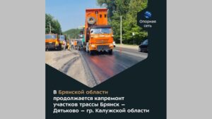 На Брянщине в Дятьковском районе по нацпроекту ремонтируют участок автодороги