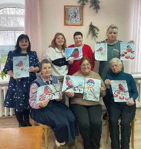 В Злынковском КЦСОН рисовали птиц зимой