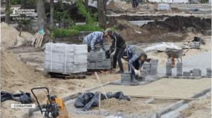 В Брянской области идет благоустройство парка и центральной площади в Клинцах