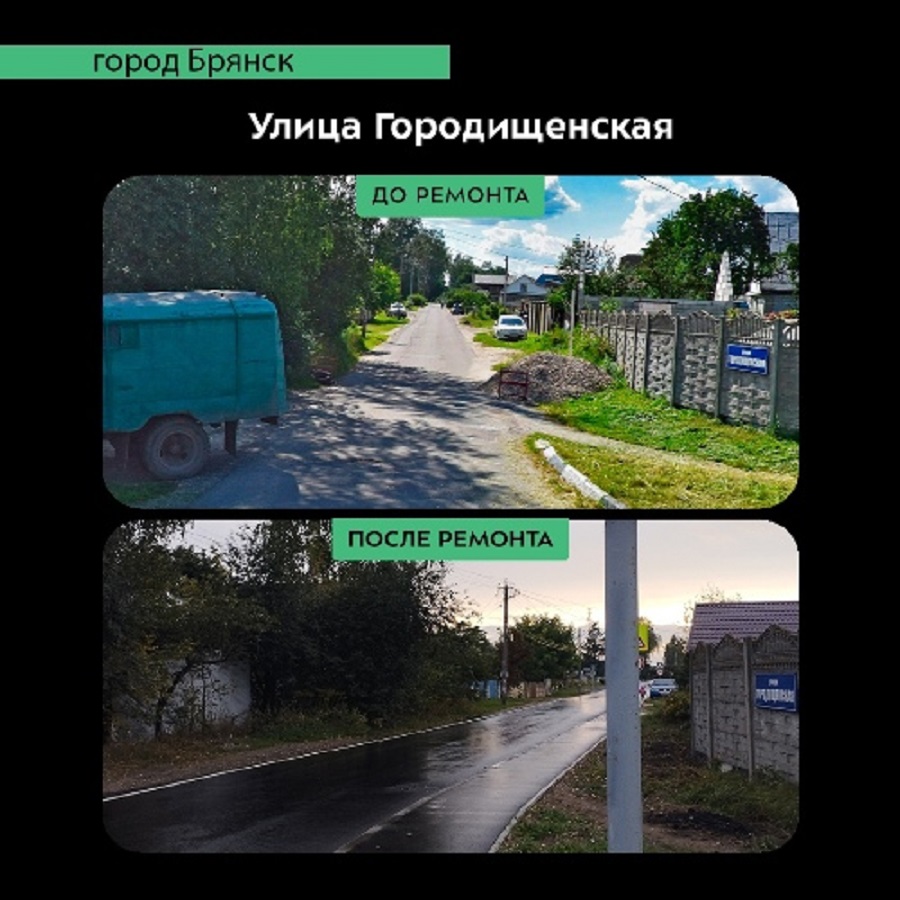 В Бежицком районе Брянска закончили капремонт автодороги по улице Городищенской