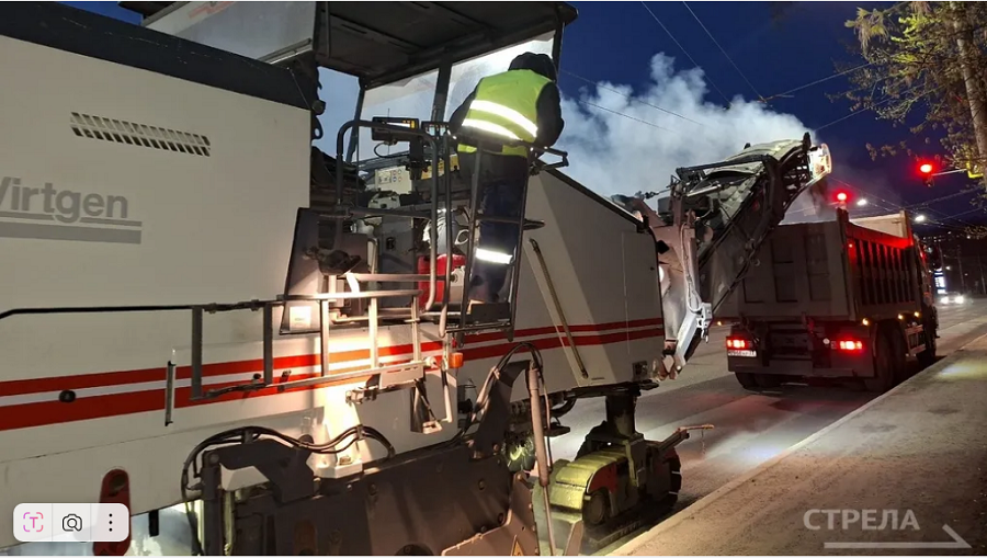 Ремонт дороги по нацпроекту на улице Калинина в Брянске