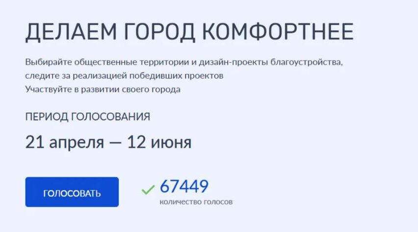 Больше 67 тысяч жителей Брянской области проголосовали за объекты благоустройства
