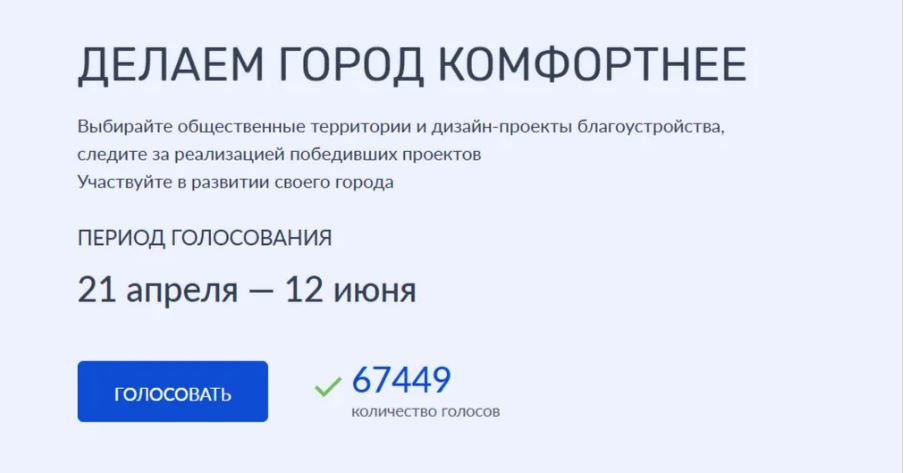 Больше 67 тысяч жителей Брянской области проголосовали за объекты благоустройства