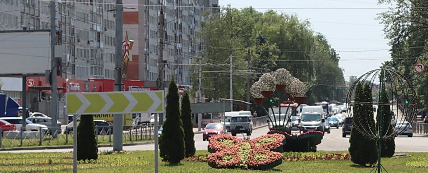 В Брянске разворотное кольцо у самолёта украсили 3000 цветов